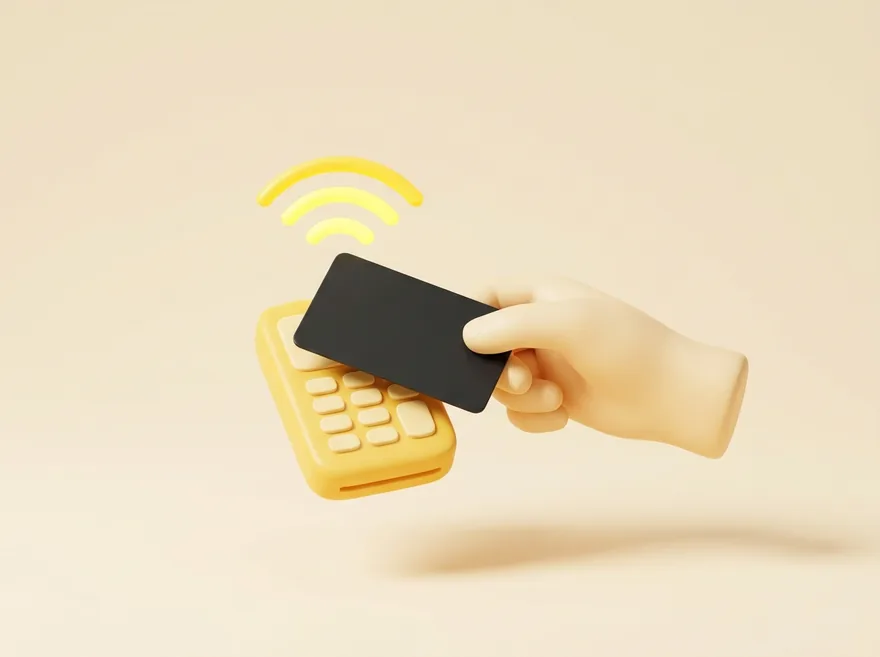 Cliente aproximando cartão no Pin Pad TEF — pagamento integrado ao sistema de caixa